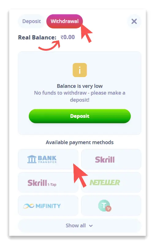 Casino Infinity withdrawal 